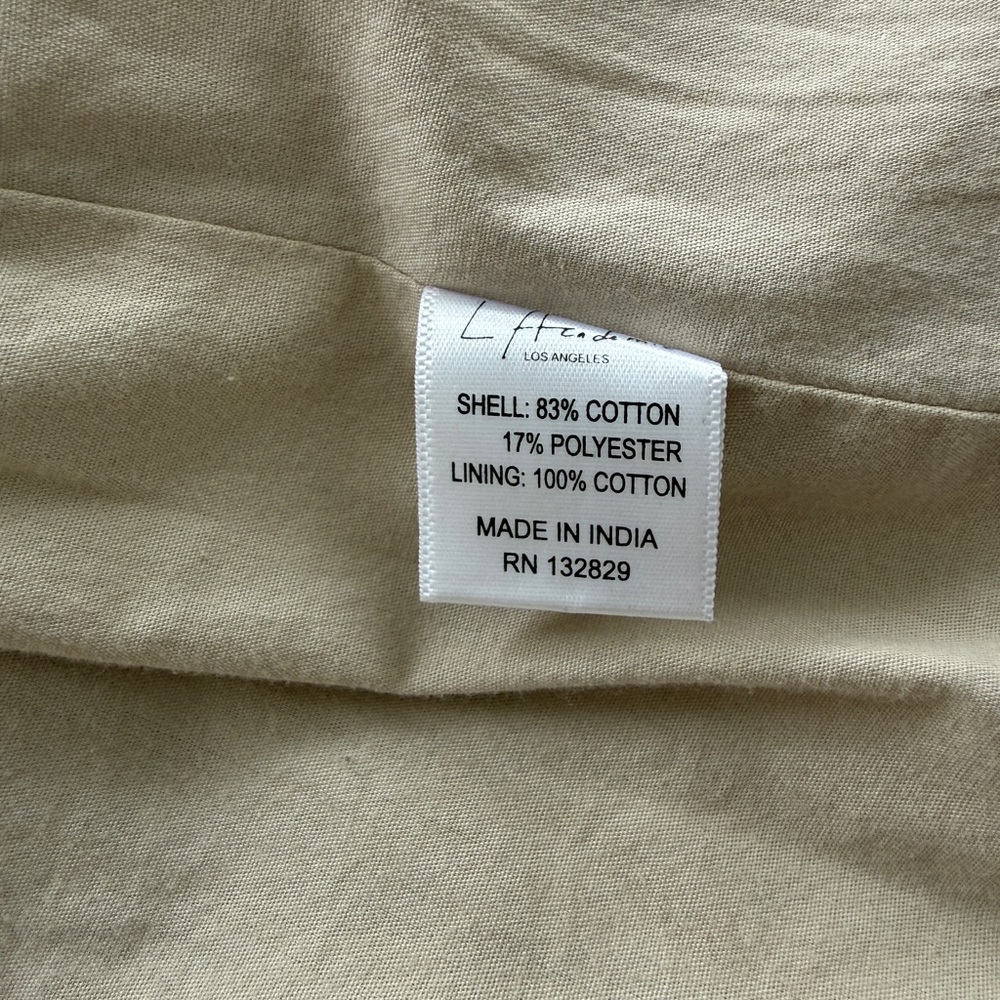 L'Academie Beige and Burgundy Striped Blazer, Size Medium - Picture 9 of 9
